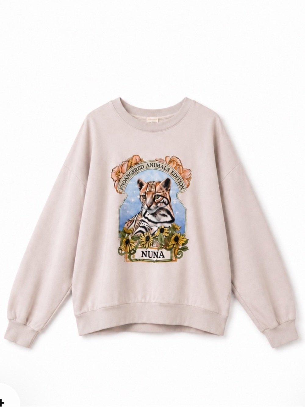 NWT Nuna Sisters Tigrillo Vainilla Oversized Graphic Sweatshirt Medium